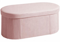 HOMCOM Pouf pliabil cu spațiu de depozitare modern, tapițat cu catifea, 72L, pentru living și dormitor, 76x38x35 cm, Roz | Aosom Romania (838-610V00PK)
