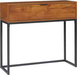 HOMCOM Consola pentru hol cu sertar, masa consola din lemn cu picioare din otel, 80x30x76cm, maro si negru | Aosom Romania (837-361V02ND)