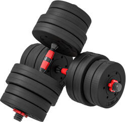 HOMCOM Set 2 Gantere cu 12 Discuri de 20 kg Total și Conector, Negru | Aosom Romania (A91-143V02BK)