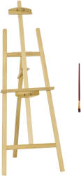 HOMCOM Șevalet de Pictură din Lemn de Pin Reglabil, Portabil și Pliabil cu Pensulă, 51, 5x71, 5x134, 5 cm, Natural | Aosom Romania (914-020V01) Sevalet