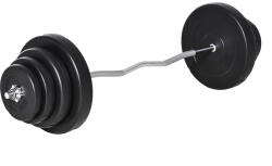 HOMCOM Set Haltere Profesional de 70 kg cu 8 Discuri de Greutate și Bară Curbată din Oțel, Dimensiuni 140x38.5x38.5cm | Aosom România (A91-138)