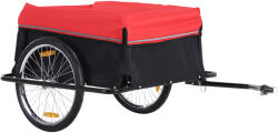 Outsunny Remorcă pentru Biciclete din Oțel cu Capacitate Maximală de 40 kg și Husă Protectoare, 140x88x60 cm, Roșu și Negru | Aosom Romania (5550-3432)