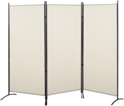 HomCom Paravan Decorativ Interior, 3 Panouri, Metal și Poliester, 253x50x182cm, Bej | Aosom Romania (830-306V01BG)