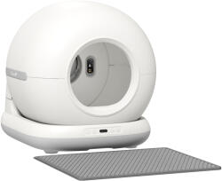 PawHut Litieră cu Auto-Curățare, Cameră HD, Recipient de 7L și Senzori, din PP și ABS, 58.1x47.5x53 cm, Alb și Gri | Aosom Romania (D31-158V91WT)