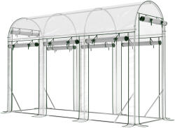 Outsunny Seră tip tunel pentru grădină 3 m2, seră de grădină, cadru din oțel galvanizat, 8 uși rulante, 295x100x197cm, transparent | Aosom Romania (84H-441V00CR)