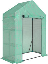Outsunny Seră de Grădină 143 x 73 x 195 cm cu Rafturi cu 2 Etaje, Verde | Aosom Romania (845-621V00GN)