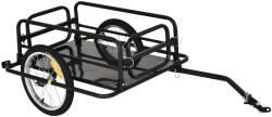 HomCom Cărucior pentru Bicicletă cu Pereți Pliabili și Detașabili, Remorcă pentru Bicicletă din Oțel și PE, 139x71.5x49 cm, Negru | Aosom Romania (B4-0008)