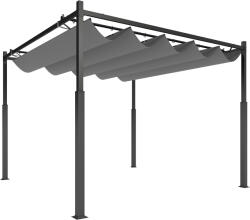 Outsunny Pergolă aprox. 3x3 m Pergolă independentă cu acoperiș rabatabil, pad magnetic, stâlp 8 cm rezistent UV | Aosom Romania (84C-570V01GY)