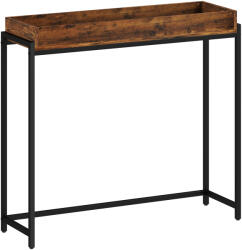 HOMCOM masă de hol, consolă îngustă, metal, placă aglomerată, Maro-rustic | Aosom Romania (837-667V00RB)