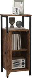 HOMCOM Noptieră în Stil Industrial cu 2 Rafturi Deschise și Raft Interior Reglabil pe 3 Nivele, 34x30x80 cm, Maro Rustic | Aosom Romania (83B-044V00RB)