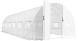 Outsunny Seră tunel de grădină 24 m2, seră tunel cu uși și 12 ferestre cu plasă, 295x798x199 cm, alb | Aosom Romania (84H-444V00WT)