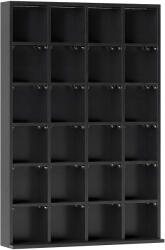 HOMCOM Dulap pentru CD-uri pentru 456 CD-uri sau 336 DVD-uri, 24 Compartimente, 89x20x130.5 cm Negru | Aosom Romania (831-040V80BK)