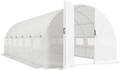 Outsunny Seră tunel 6x3x2 m cu ușă cu balamale, 12 ferestre cu plasă și structură din oțel galvanizat, alb | Aosom Romania (84H-440V00WT)