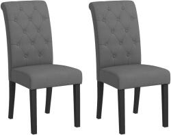 HomCom Lot de 2 scaune de Masă Scaun de Bucătărie Confortabil Picioare din Lemn Lin 47 x 61 x 101 cm gri închis | Aosom Romania (835-149V80CG)