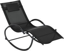 Outsunny Șezlong de Grădină, Balansoar cu Gravitație Zero, Șezlong Impermeabil cu Tetieră, 155x61x88 cm, Negru | Aosom Romania (84A-120V01BK) Balansoar