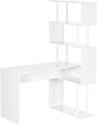 HomCom Birou Modern pentru Calculator in forma de L, Masa de scris, Birou de colt cu rafturi, alb | Aosom Romania (836-509)