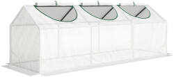 Outsunny Mini seră de grădină cu 3 ferestre rulabile, husă din PE de înaltă densitate 140 g/m2, 180 x 60 x 60 cm, alb | Aosom Romania (845-368V05WT)