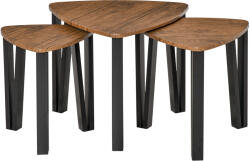 HOMCOM Set di 3 Tavolini da Caffè Stile Scandinavo con Gambe in Acciaio e Finitura Noce (833-682)