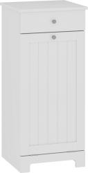 HOMCOM Dulap de baie cu coș rabatabil pentru rufe murdare Mobilier pentru rufe murdare cu sacoșă textilă pliabilă și sertar Alb 40x38x90 cm | Aosom Romania (834-773V80WT)