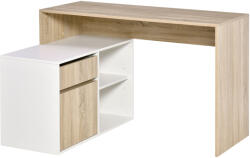 HomCom Birou unghiular din lemn cu un sertar, un dulapior si doua rafturi deschise, din PAL 120x92x75.5cm HOMCOM | Aosom Romania (836-411)