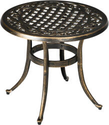 Outsunny Măsuță laterală grădină, masă de grădină rezistentă la intemperii cu cadru din aluminiu turnat, rotundă 60kg Ø60x52, 5H cm | Aosom Romania (84G-044V00BN) Masa de cafea