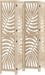 HomCom Paravan interior din lemn 4 panouri 160 x 170 cm, pliabil și portabil, model frunză, design detașabil, lemn natural | Aosom Romania (830-963V01ND)