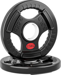 SPORTNOW Set Discuri de Greutate 2x2.5kg cu Gaură de 5cm și 3 Mânere din Oțel și Plastic | Aosom Romania (A91-423V00BK)