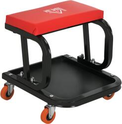 HomCom Scaun pentru Scule, Scaun Mecanic Rulant Căptușit, Tavă pentru Scule pentru Garaj, Atelier, Reparații Auto, 38x35x37 cm, Negru | Aosom Romania (C20-054V00RD)