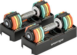SPORTNOW Set de gantere reglabile, 1-5 kg gantere cu reglaj rapid, tavă de depozitare, mâner antiderapant economisitor de spațiu | Aosom Romania (A91-418V00MX)