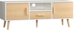 HomCom Mobilier TV banc TV suport TV pentru televizoare până la 46 de inch de stil scandinav cu 1 sertar, 2 dulapuri, 1 nișă, 1 pasacabluri - 120 x 37 x 45, 5 cm | Aosom Romania (839-139ND)