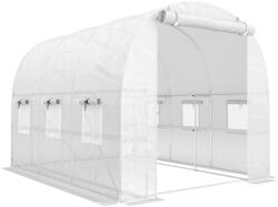 Outsunny Seră aprox. 2, 7 x 2 x 2 m cu rafturi, ușă rulabilă cu fermoar, 6 ferestre cu plasă, tije de susținere | Aosom Romania (84H-542V00WT)