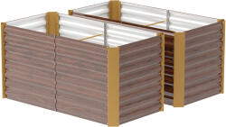 Outsunny Set paturi înălțate 2 buc. , jardiniere, extra adânci, metal, 120 x 60 x 60 cm Maro | Aosom Romania (84H-197V00DR)