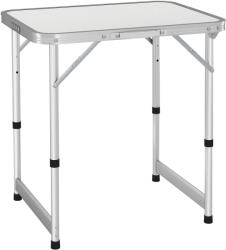 Outsunny Masă de Camping Pliabilă, Masă Universală, Masă de Transport pentru Grădină, Masă Pliabilă Reglabilă, Aluminiu + MDF Alb 60 x 45 x 47, 5/64 cm | Aosom Romania (01-0401)