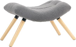 HOMCOM Puf de Picioare Modern cu Acoperire din Fleece si Picioare din Lemn, Tapitat, pentru camera de zi, dormitor, hol, Gri Inchis | Aosom Romania (838-482V00CG)