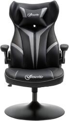 Vinsetto Scaun gamer scaun de joc gaming pivotant la 360° ergonomic înălțime reglabilă brațe rabatabile pernă tăiere incluse înveliș similicuir 67 x 70 x 106-112 cm gri deschis și negru | Aosom Romania (921-35