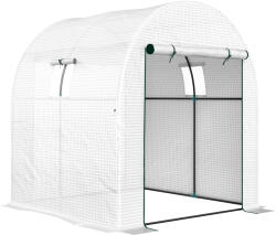 Outsunny Seră Tip Tunel Walk-in cu Acoperire PE Rezistentă la UV, Uși și Ferestre cu Plasă, 1, 8 x 1, 8 x 2 m, Verde | Aosom Romania (845-958V00WT)