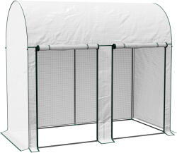Outsunny Seră de Grădină, Seră pentru Plante cu 2 Uși Batante Rulante, Acoperire PE, Anti-UV, 2x1x1, 78 m, Alb | Aosom Romania (84H-064V00WT)