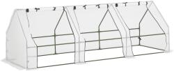 Outsunny Seră de Grădină Tip Tunel din PE pentru Cultivarea Plantelor și Florilor, cu Uși cu Fermoar, 270x90x90 cm, Alb | Aosom Romania (845-204V02)