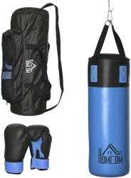 HOMCOM Set Sac de Box cu Mănuși, Cârlige și Geantă de Transport, Ø25x102 cm, Albastru | Aosom Romania (A91-196) Sac de box
