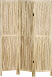 HomCom Separator de Cameră cu 3 Panouri, Ecran de Confidențialitate Pliabil Portabil pentru Interior din Lemn Masiv, Despărțitor de Perete, 120x170x1.6 cm, Natural (830-833V00ND)