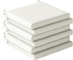 Outsunny Set de Perne pentru Scaune de Dining 46x42x7 cm 6 Bucăți cu Husă Lavabilă și Șnururi, Impermeabile și Anti-UV Crem | Aosom Romania (84K-184V00CW)