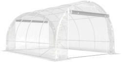 Outsunny Seră de Grădină Tip Tunel 3x4x2 m cu 2 Uși Rulabile, Seră pentru Grădină cu 4 Suporturi Diagonale, Cadru din Oțel și Acoperiș din PE, pentru Legume, Flori, Fructe, Anti-UV, Transparentă | Aosom Romani