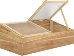 Outsunny Mini seră de grădină Seră pentru răsaduri dim. 100L x 50l x 36H cm Acoperiş 2 pante rabatabile independent Panouri din policarbonat Lemn de brad pre-uleiat | Aosom Romania (845-538ND)