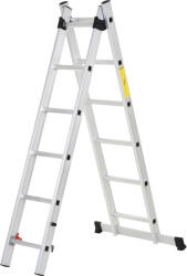 HOMCOM Scară multifuncțională din aluminiu 2, 5 m, pliabilă și portabilă, picior antiderapant, greutate maximă 150 kg, argintiu | Aosom Romania (B72-025)