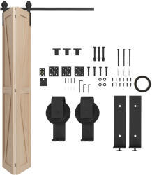 HOMCOM Set pentru Ușă Glisantă din Oțel Carbonat Negru 122x0.5x4 cm | Aosom Romania (B81-038V00BK)