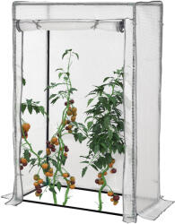 Outsunny Seră de grădină, seră de balcon, pânză renforțată PE, structură din oțel, ușă zippată rulabilă, 100 x 50 x 150 cm alb | Aosom Romania (845-386V01)