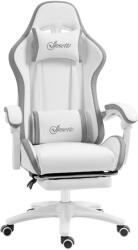 Vinsetto Scaun gaming fauteuil gaming ergonomic cu spătar inclinabil la 135° și suport lombar, 65 x 65 x 121-129 cm alb | Aosom Romania (921-618V04WT)