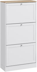 HomCom Dulap Îngust pentru Pantofi cu 3 Sertare și Rafturi Reglabile pe 2 Niveluri, 60x23, 5x115 cm, Negru | Aosom Romania (837-399V80WT) Pantofar