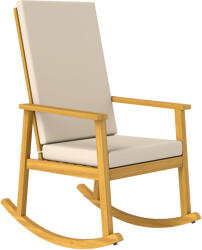 Outsunny Scaun balansoar din lemn de acacia Fotoliu balansoar cu spătar înalt Perne până la 160 kg 60 x 89 x 107 cm Bej | Aosom Romania (84G-864V90BG) Balansoar