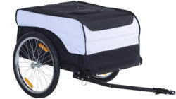 HomCom Remorcă pentru biciclete cargo din oțel cu capac detașabil și bară de remorcare 140 x 77 x 65 cm alb și negru | Aosom Romania (B71-004)
